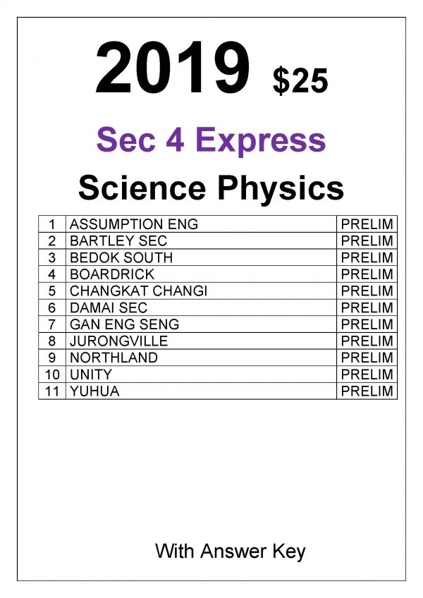 2019 Sec4 Science Chemistry