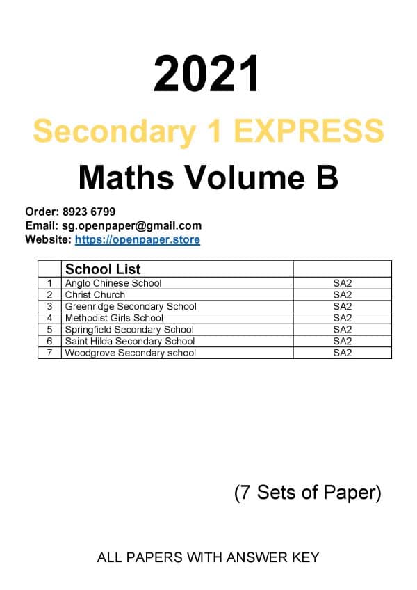 secondary school maths past year papers