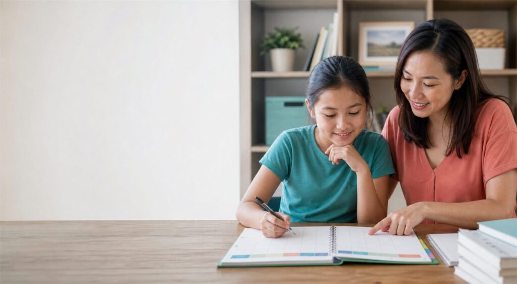 Parent and Primary 6 pupil reviewing PSLE 2026 dates