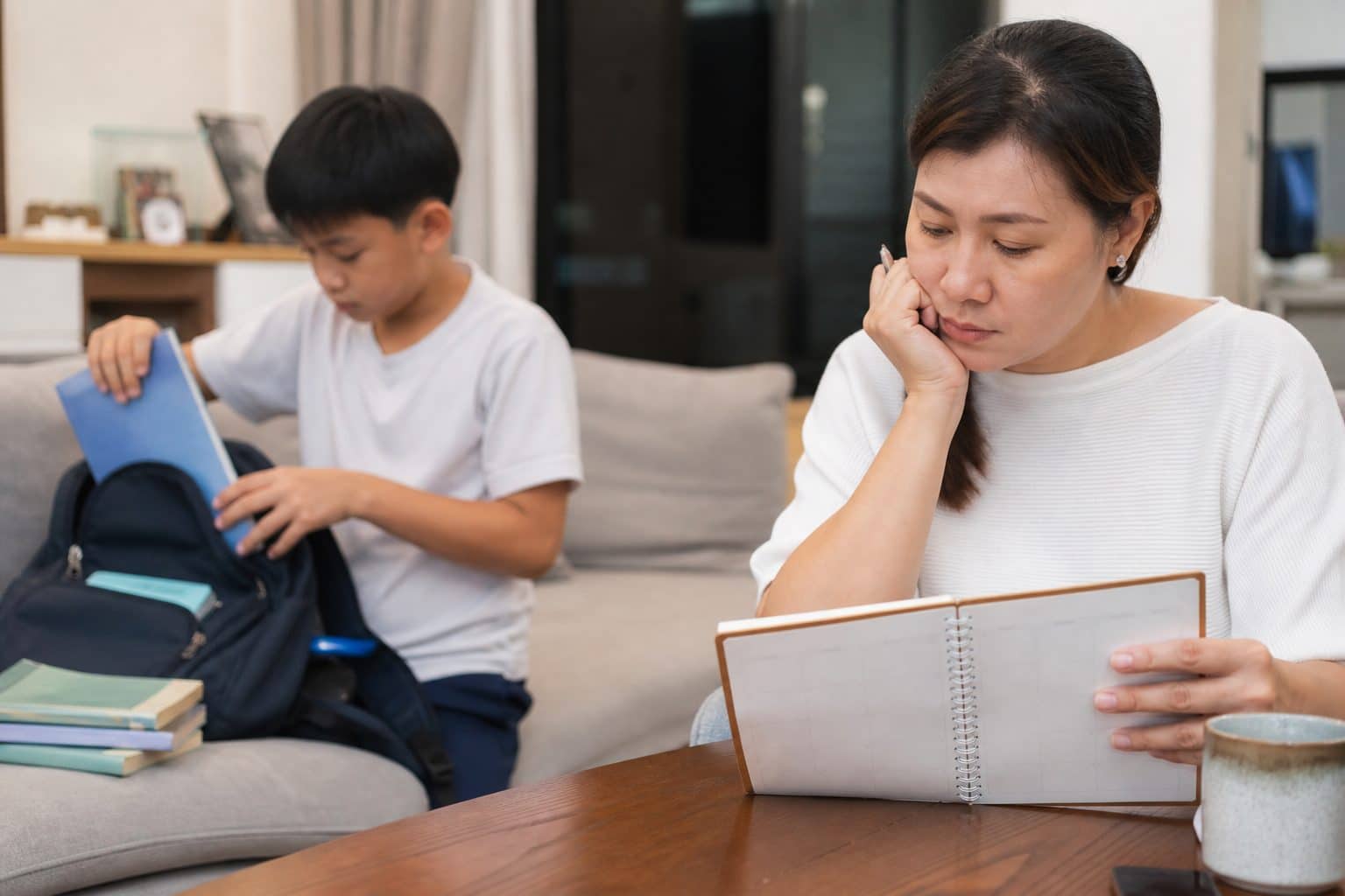 Primary 6 pupil preparing calmly on the night before a PSLE paper