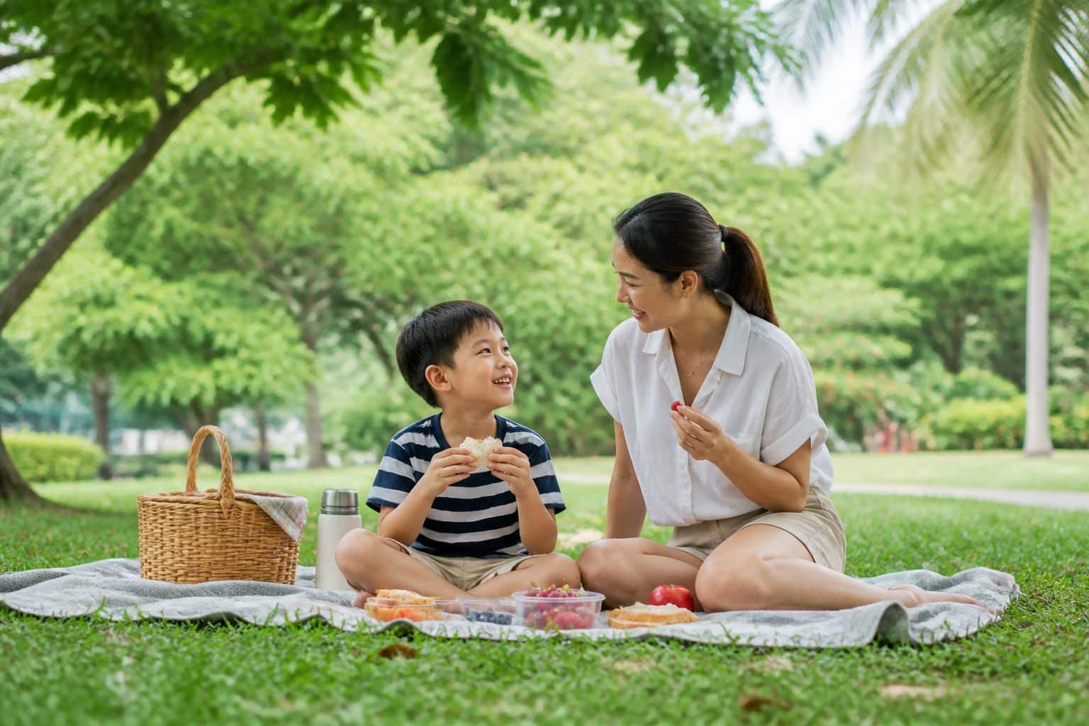 Singapore family enjoying an outing during a long weekend